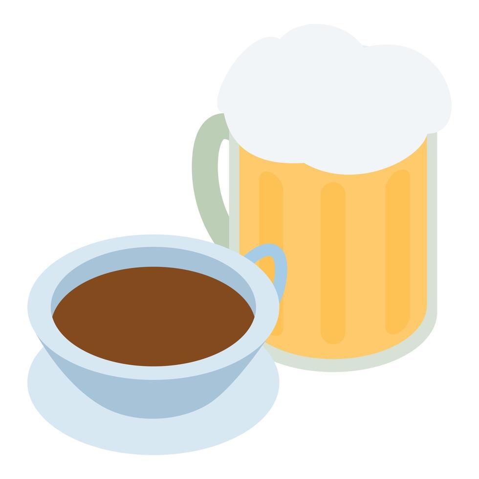Traditional drink icon, isometric style vector
