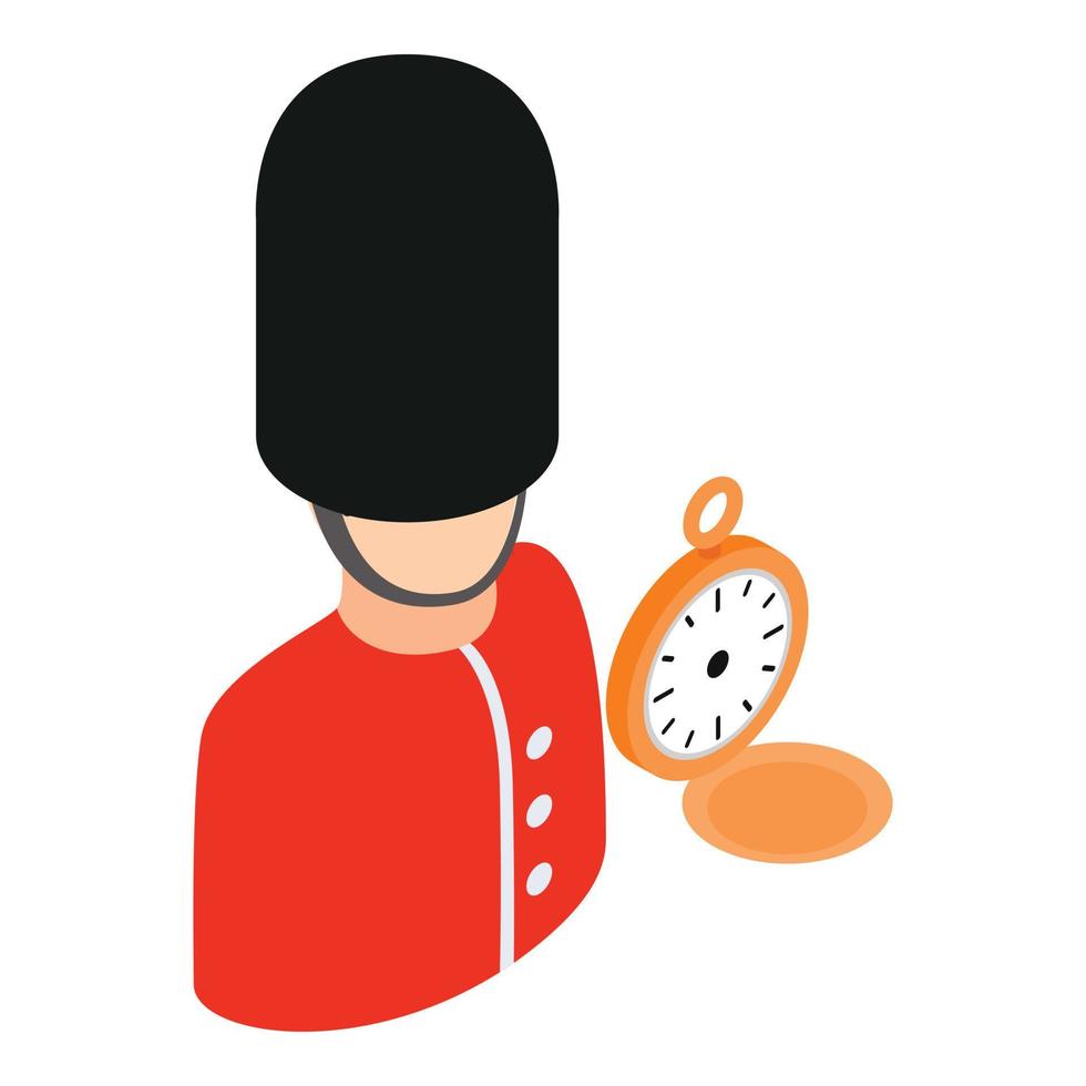 Royal guard icon, isometric style vector