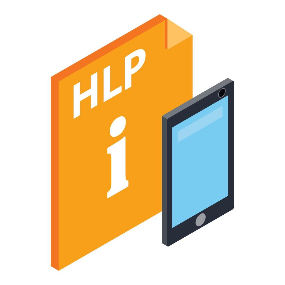 Hlp file icon, isometric style 15883196 Vector Art at Vecteezy