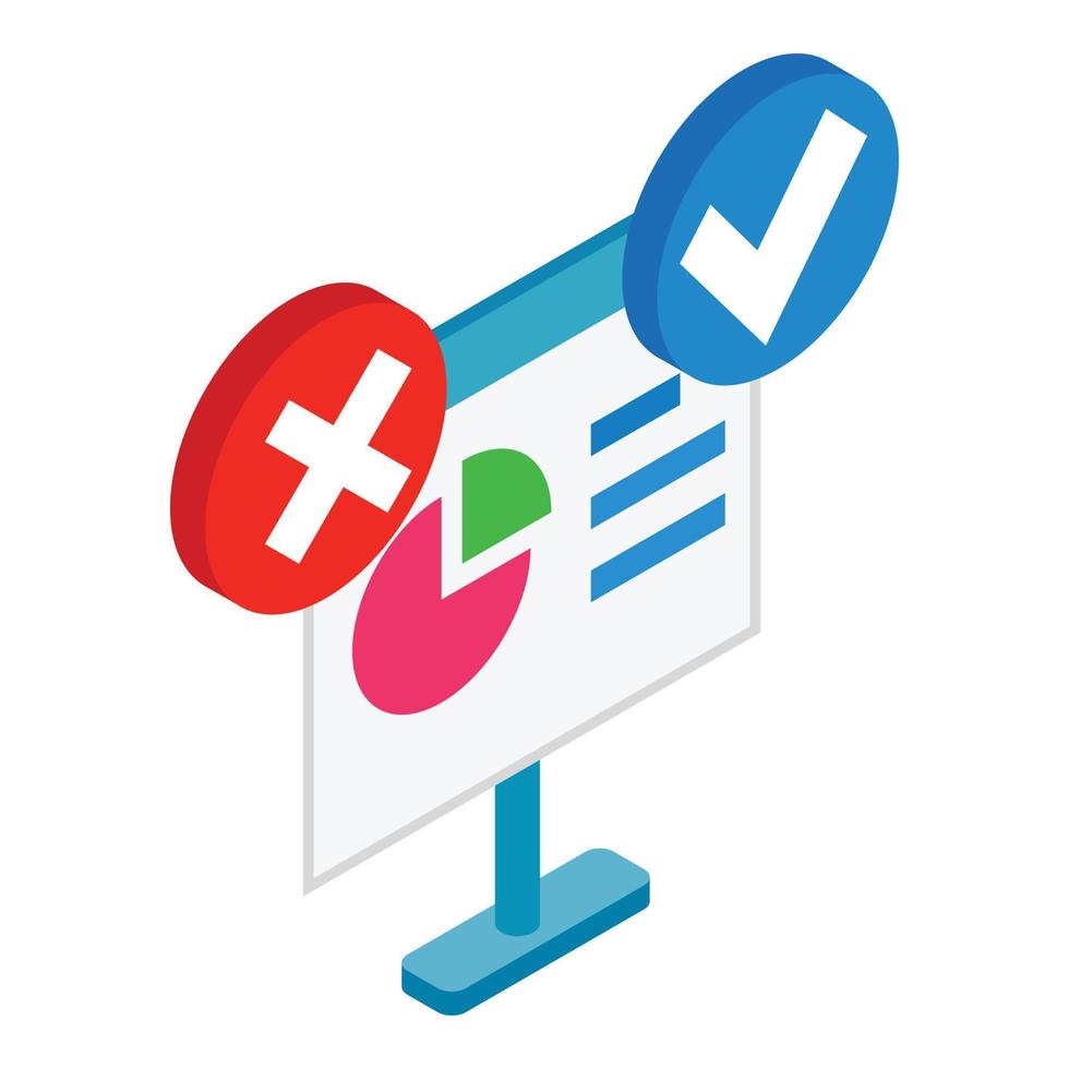 Seo analytics icon, isometric style vector