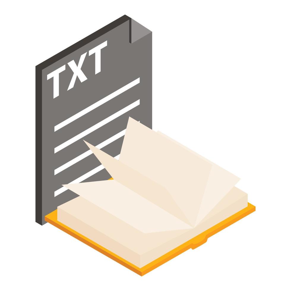 Txt file icon, isometric style vector