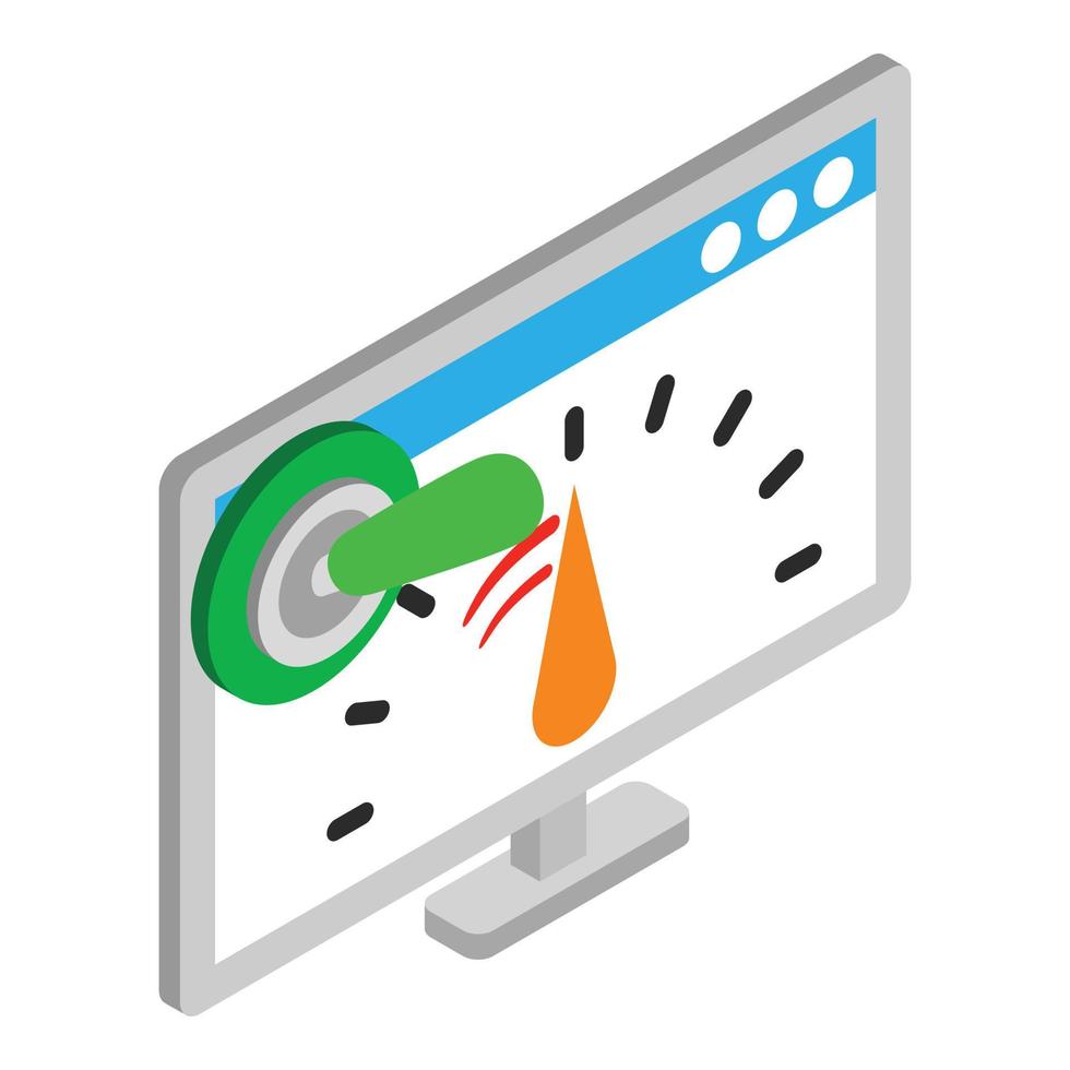 icono de rendimiento seo, estilo isométrico vector