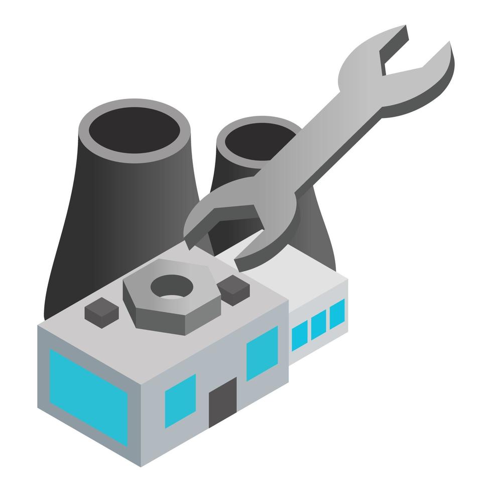 Thermal station icon, isometric style vector