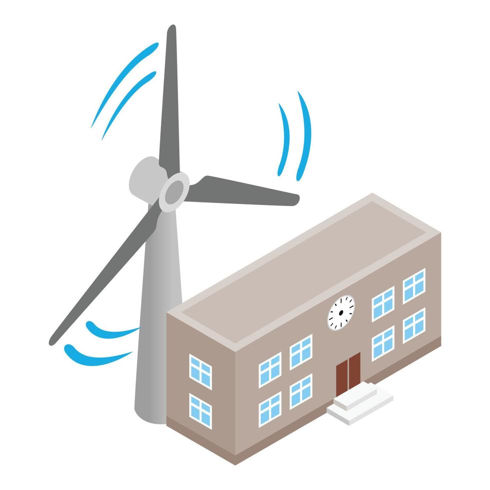 Wind farm icon, isometric style vector