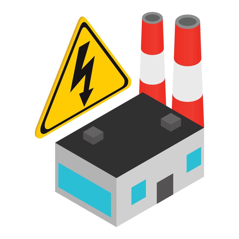 Power plant icon, isometric style vector