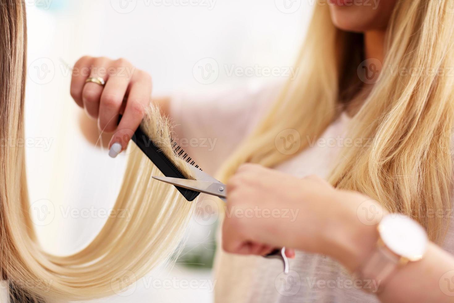Adult woman at the hair salon photo
