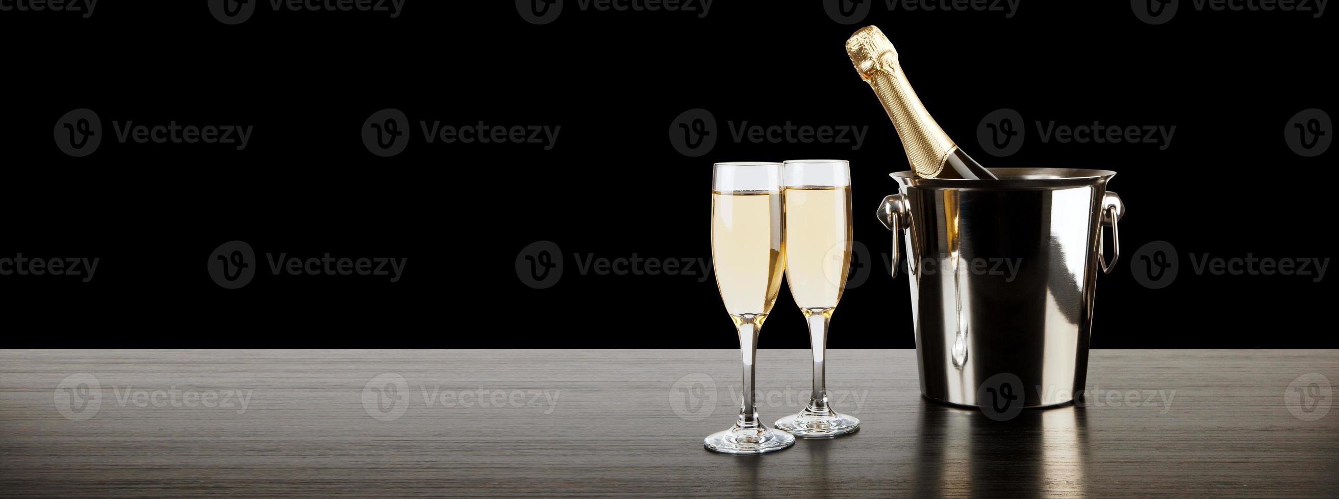 New years eve celebration background with champagne photo