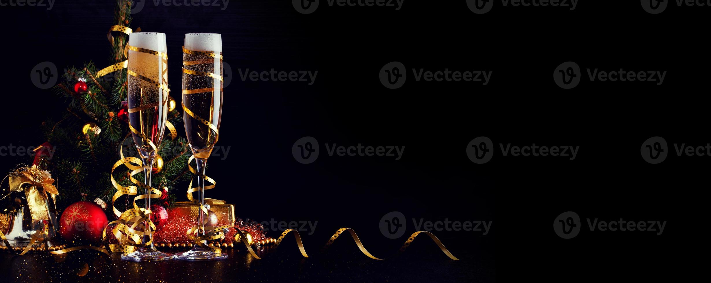 New years eve celebration background with champagne photo