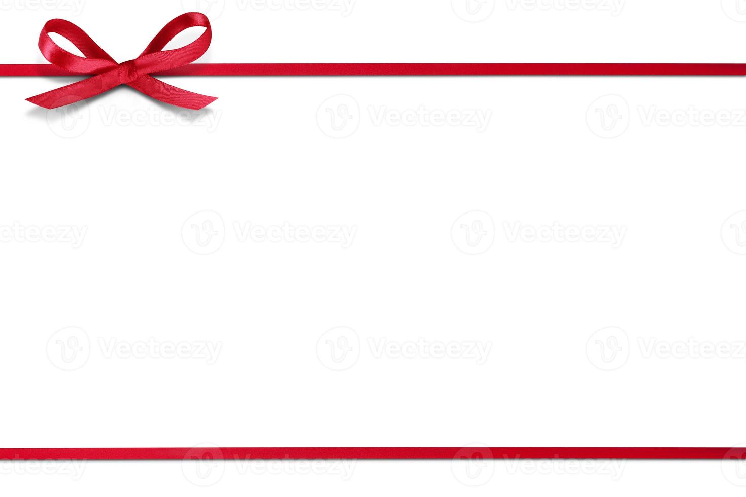 Shiny and satin ribbon. Merry christmas and happy new year greeting card. photo