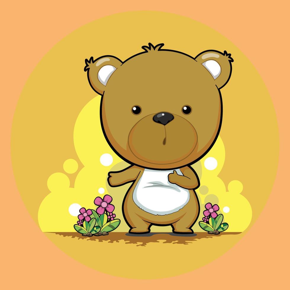 ilustración de personaje de dibujos animados de oso vector