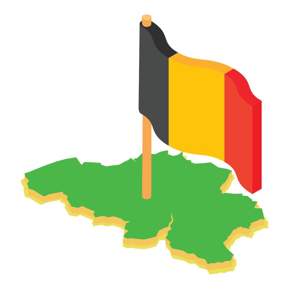 Belgium map icon, isometric style vector