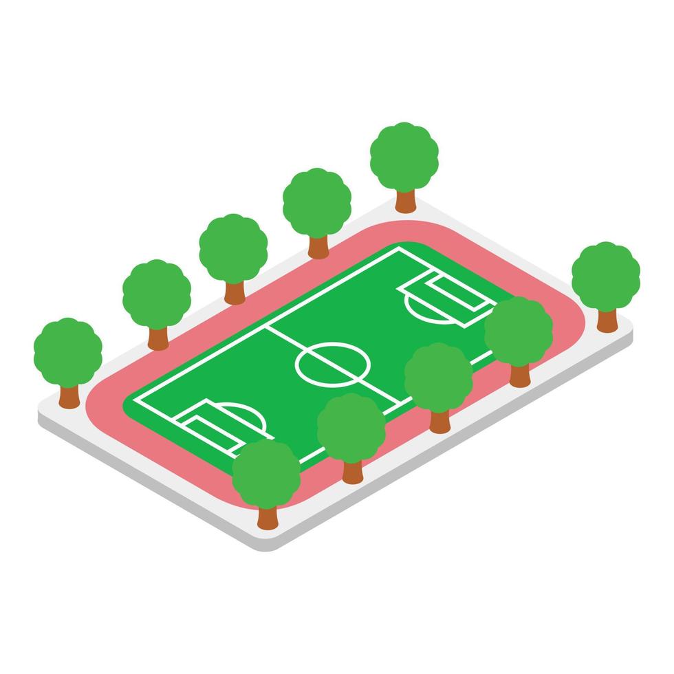 icono de campo de fútbol, estilo isométrico vector