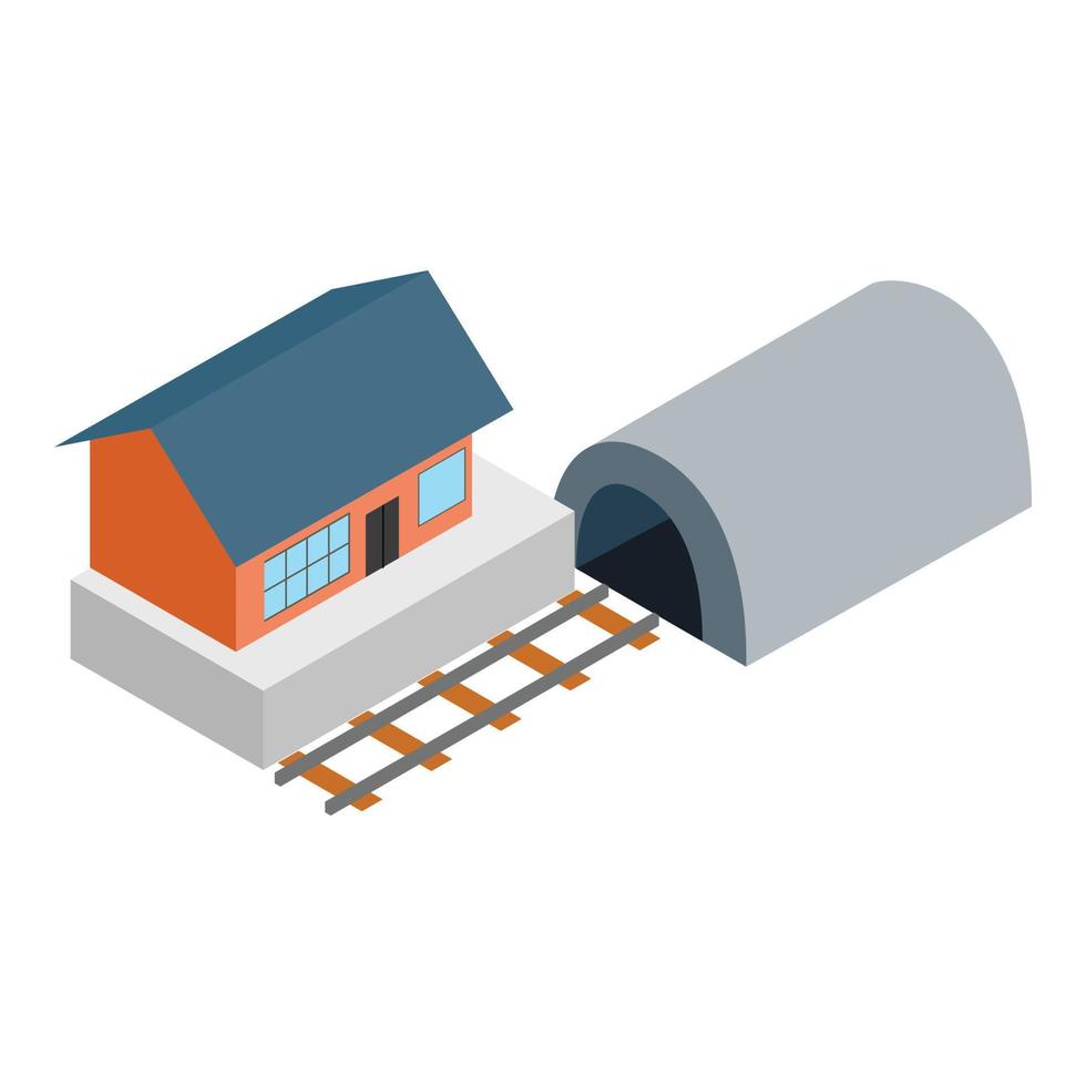 Railroad concept icon, isometric style vector