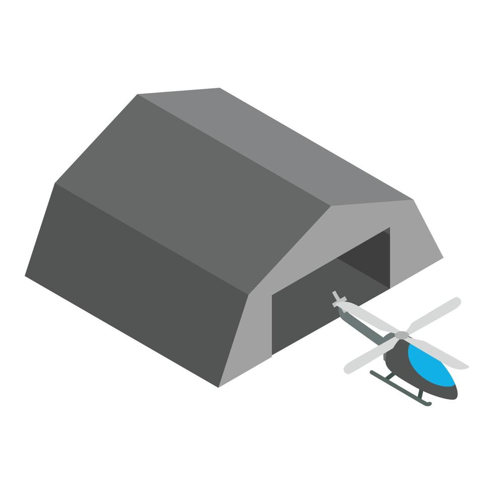 Rescue helicopter icon, isometric style vector