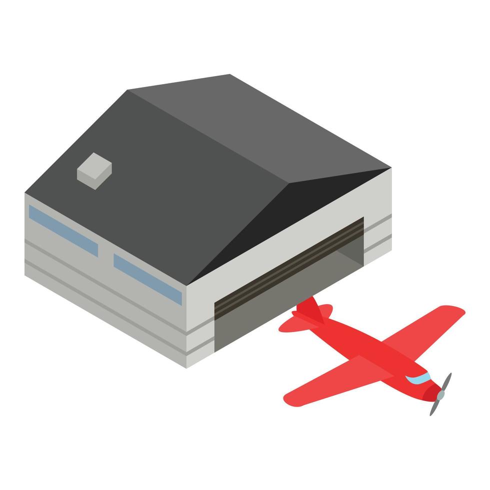 Red plane icon, isometric style vector