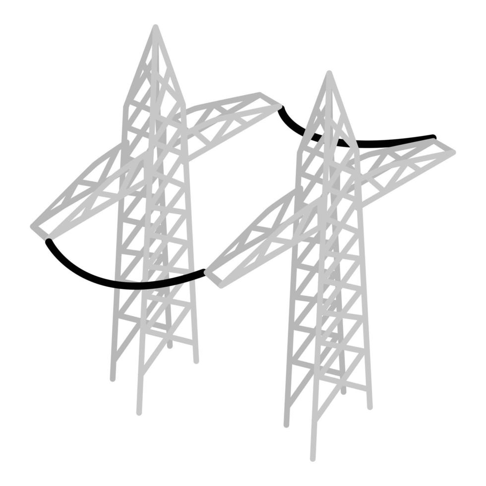 Power line icon, isometric style vector