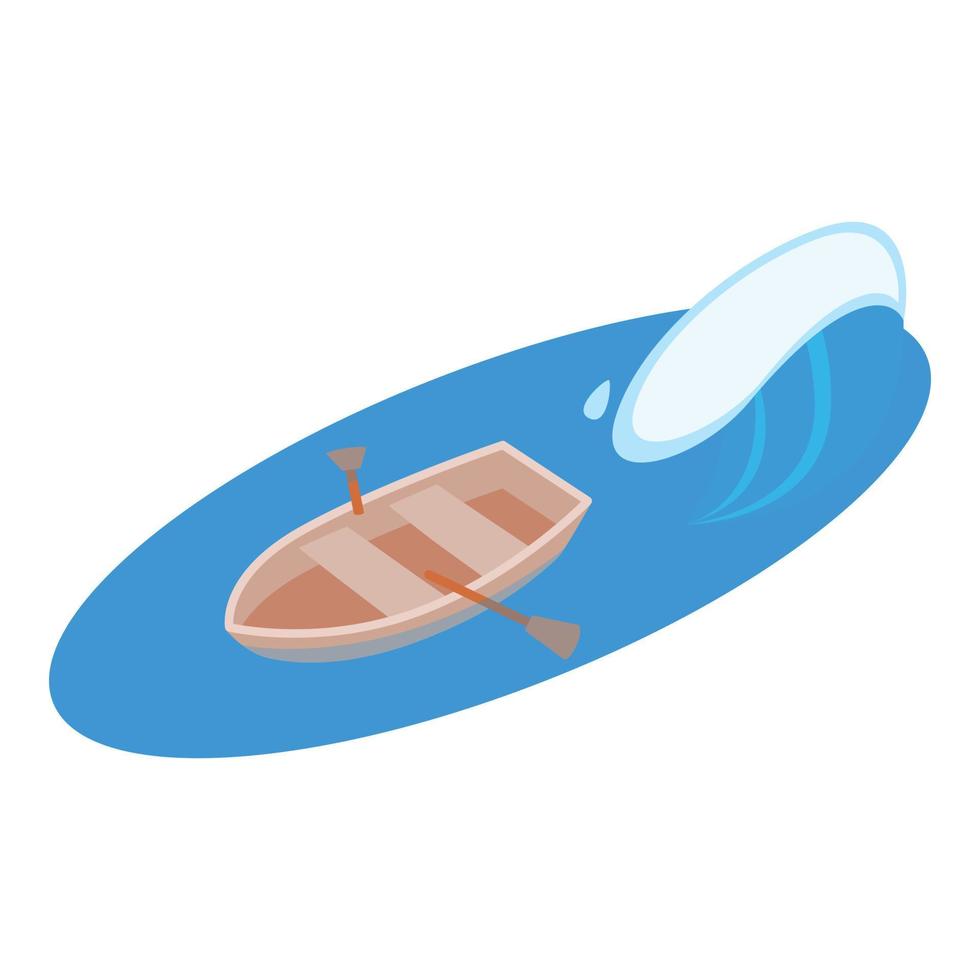 Rowboat icon, isometric style vector