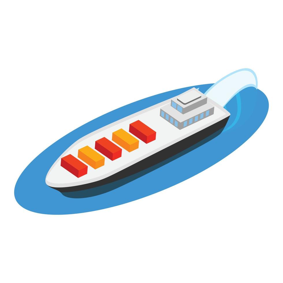 Cargo ship icon, isometric style vector