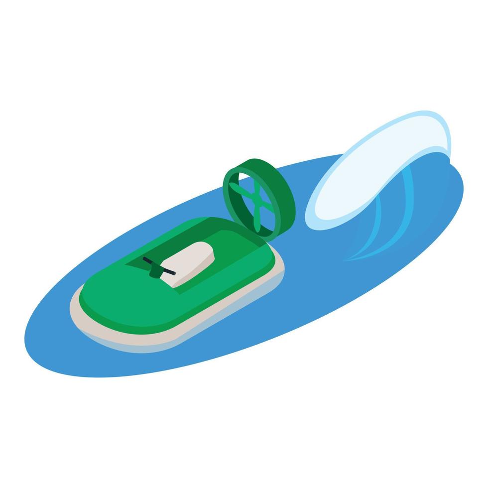 Hovercraft icon, isometric style vector