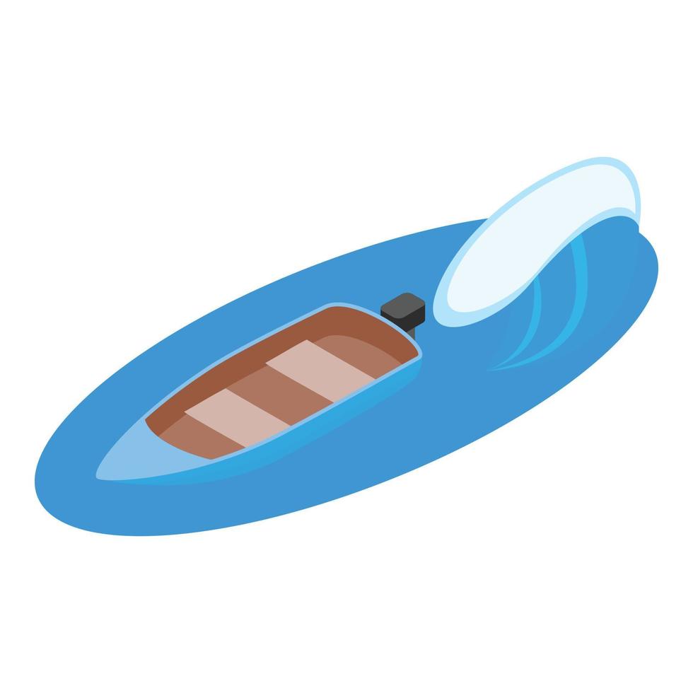 Fishing boat icon, isometric style vector