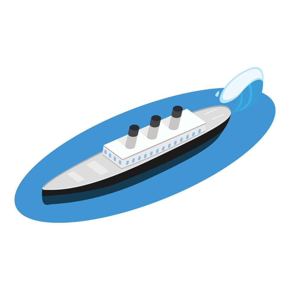 Steamship icon, isometric style vector