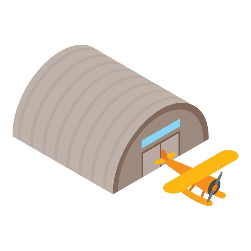 Retro seaplane icon, isometric style vector