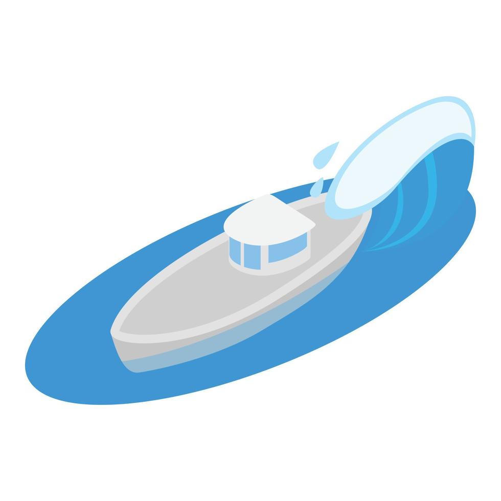 Research ship icon, isometric style vector
