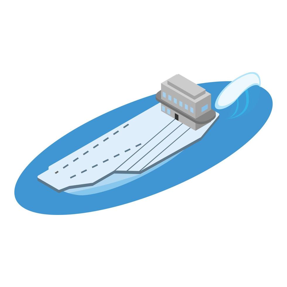 Military warship icon, isometric style vector