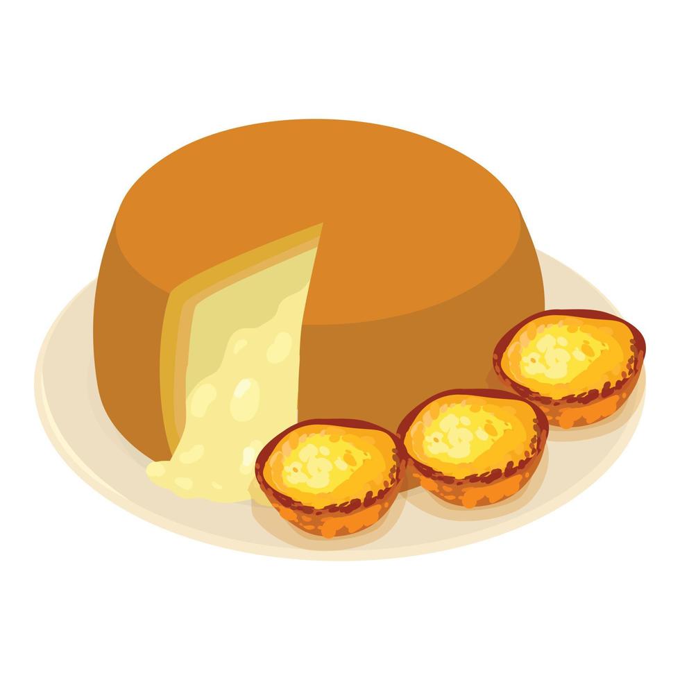 icono de queso belga, estilo isométrico vector