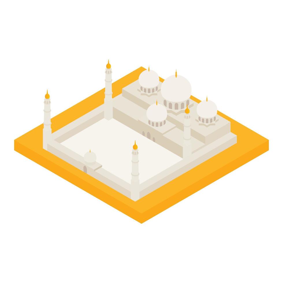 Grand mosque icon, isometric style vector