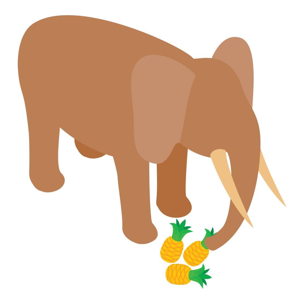 Elephant icon, isometric style vector