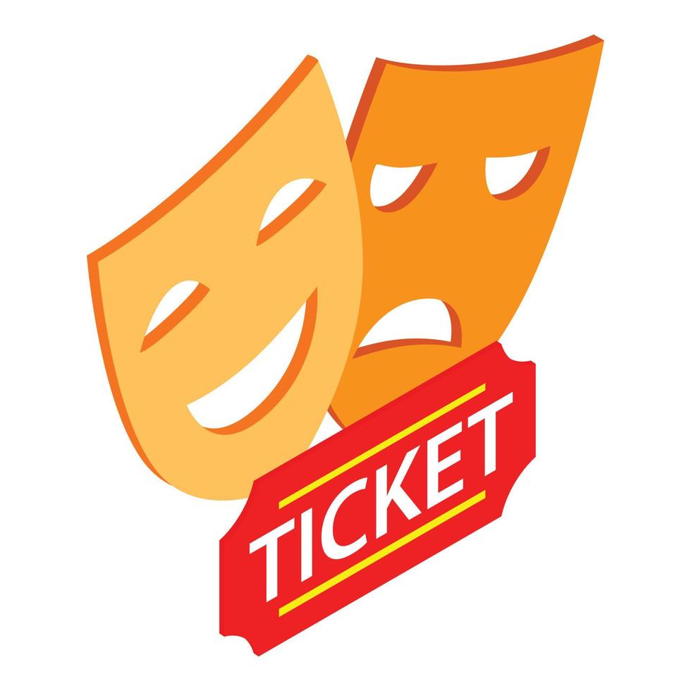 Theatre symbol icon, isometric style vector