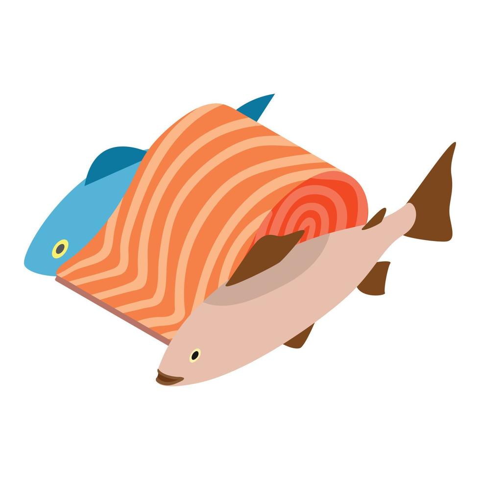 icono de comida de mar, estilo isométrico vector