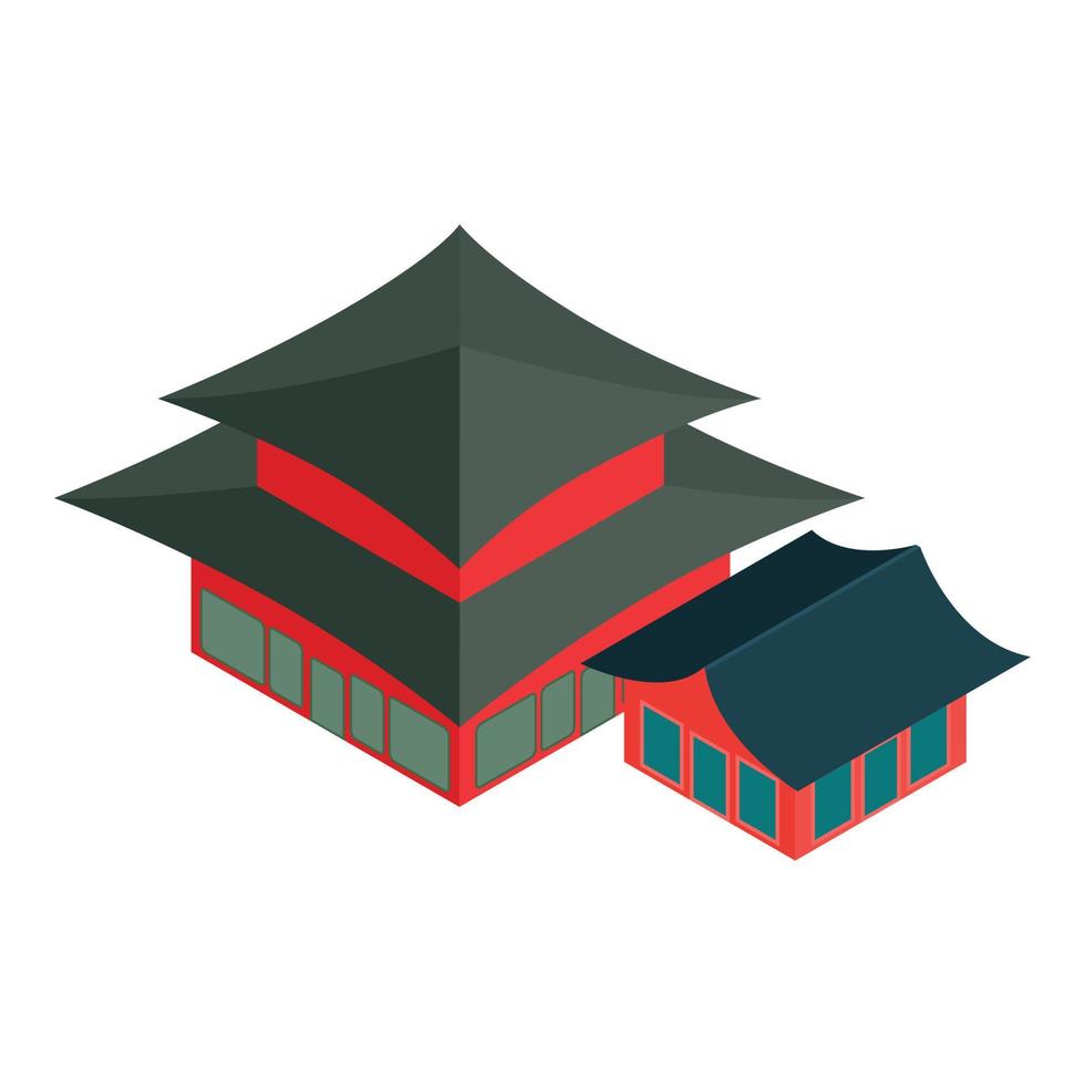 Gyeongbokgung palace icon, isometric style vector