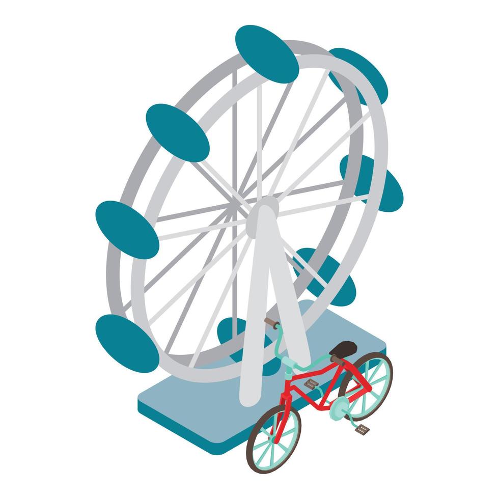 Amusement park icon, isometric style vector