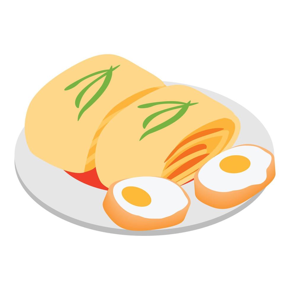 Korean food icon, isometric style vector