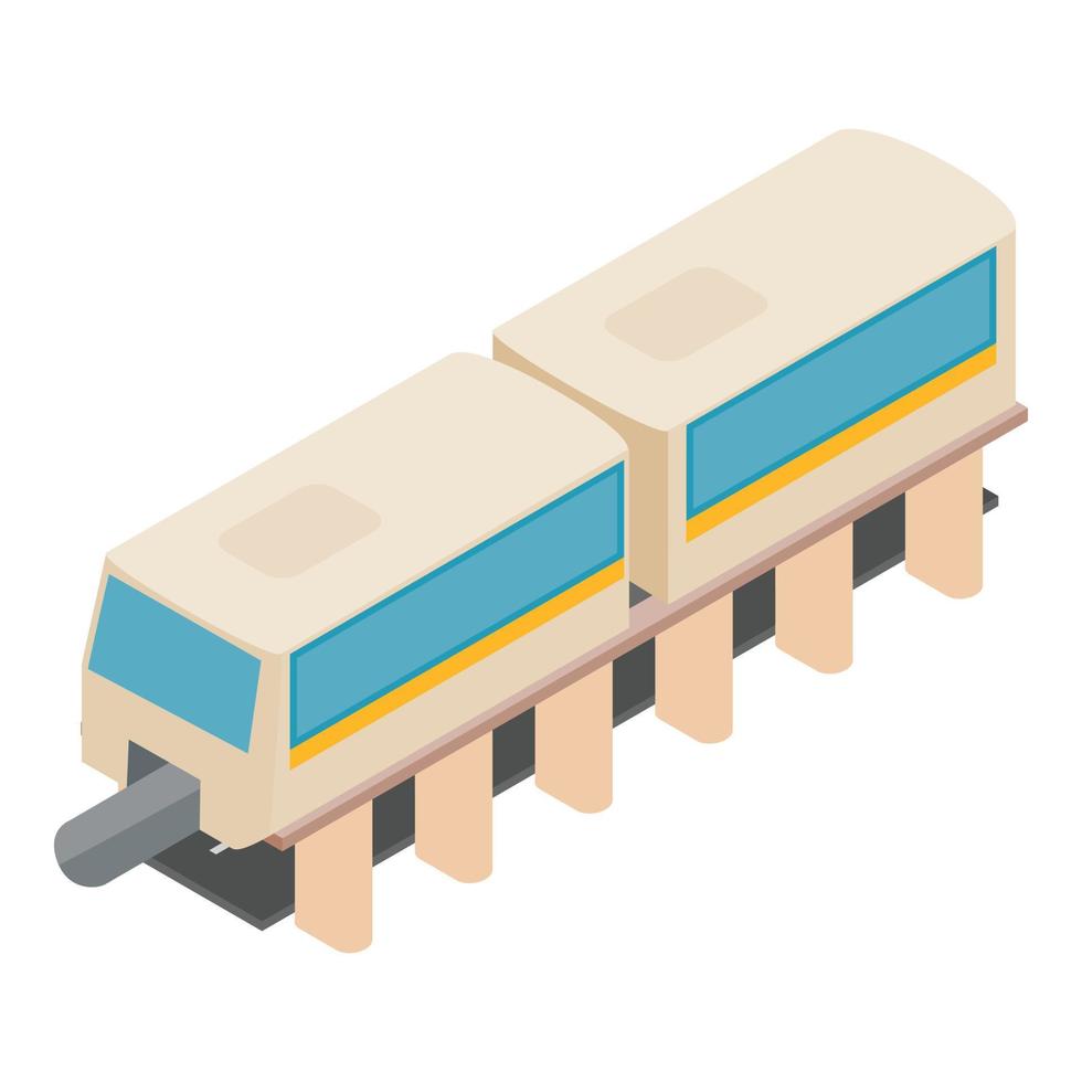 Monorail train icon, isometric style vector