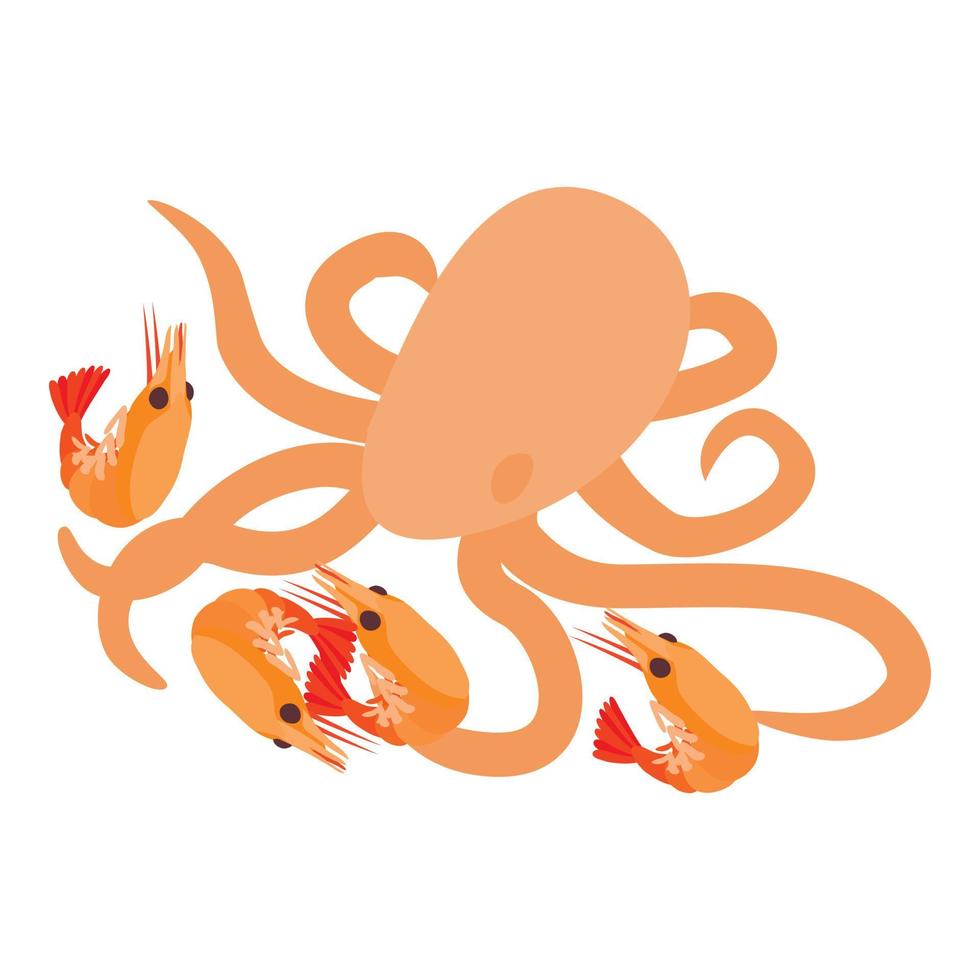 icono de comida marina, estilo isométrico vector