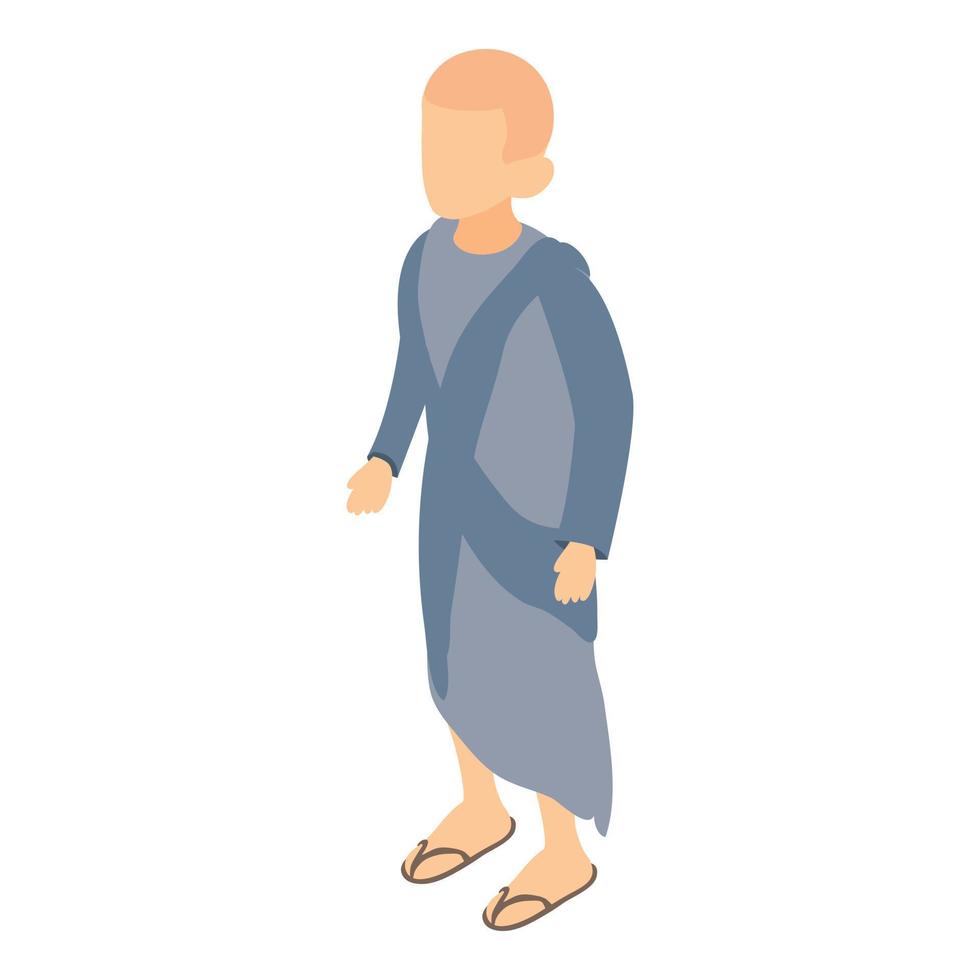 Korean monk icon, isometric style vector