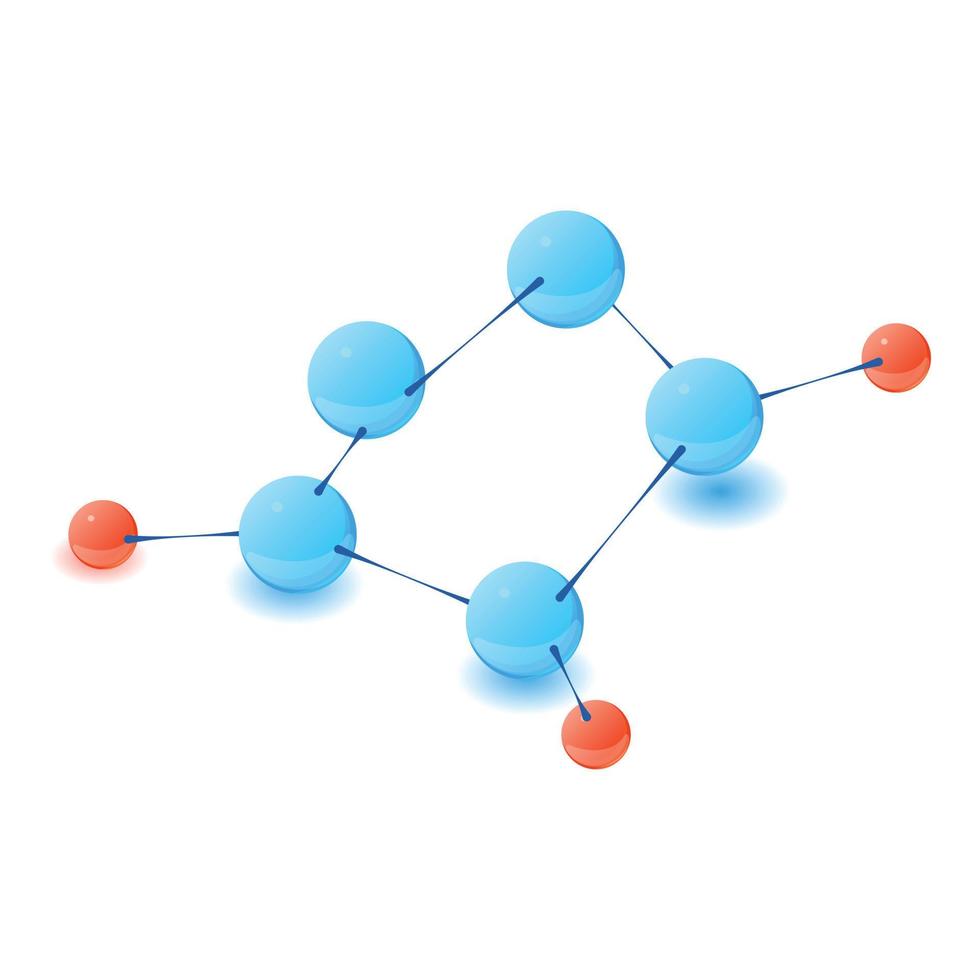 Chemical model icon, isometric style vector