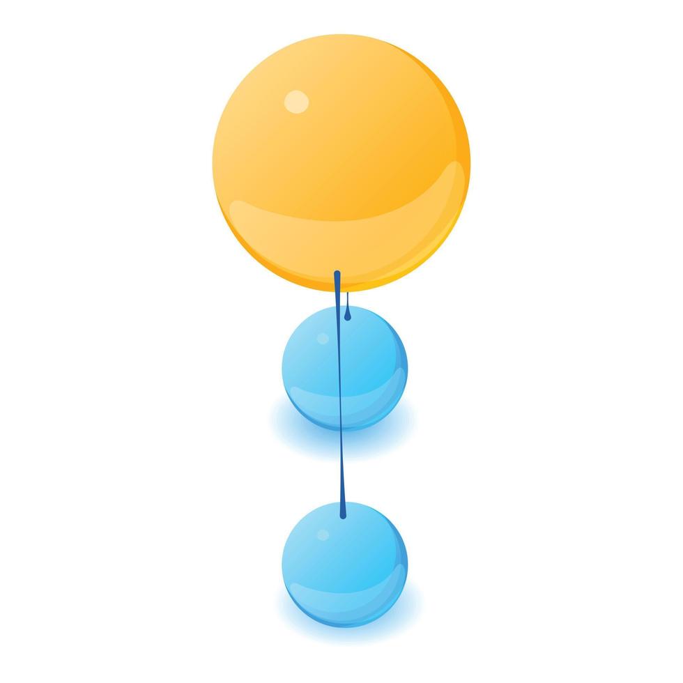 Water molecule icon, isometric style vector