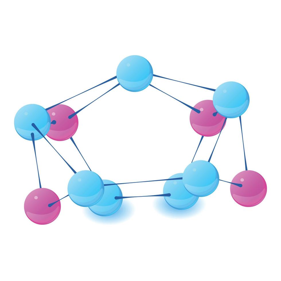 Complex molecule icon, isometric style vector