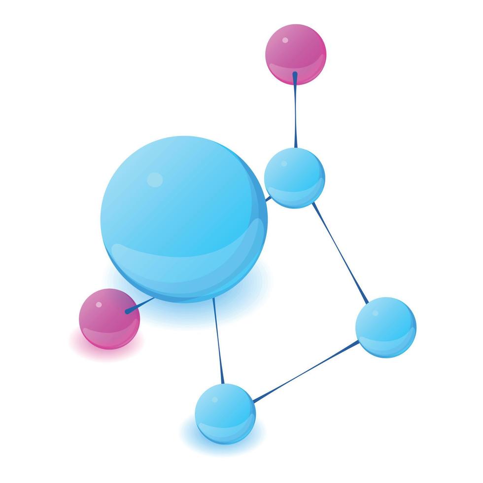 Molecular structure icon, isometric style vector