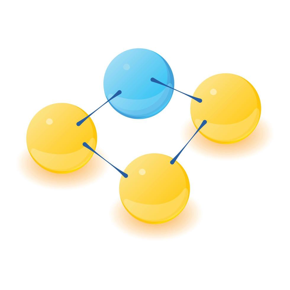 Simple molecule icon, isometric style vector