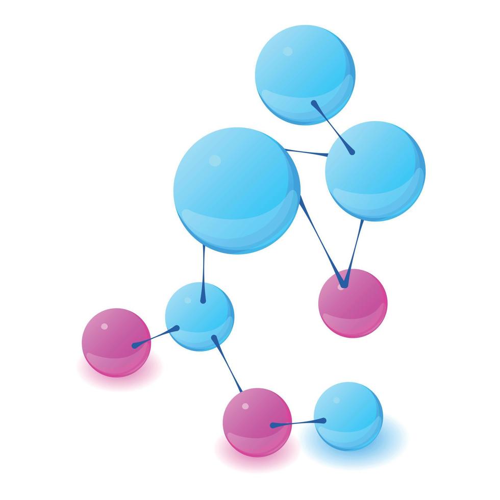 icono de química molecular, estilo isométrico vector