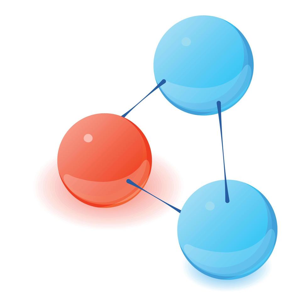 Interaction molecule icon, isometric style vector