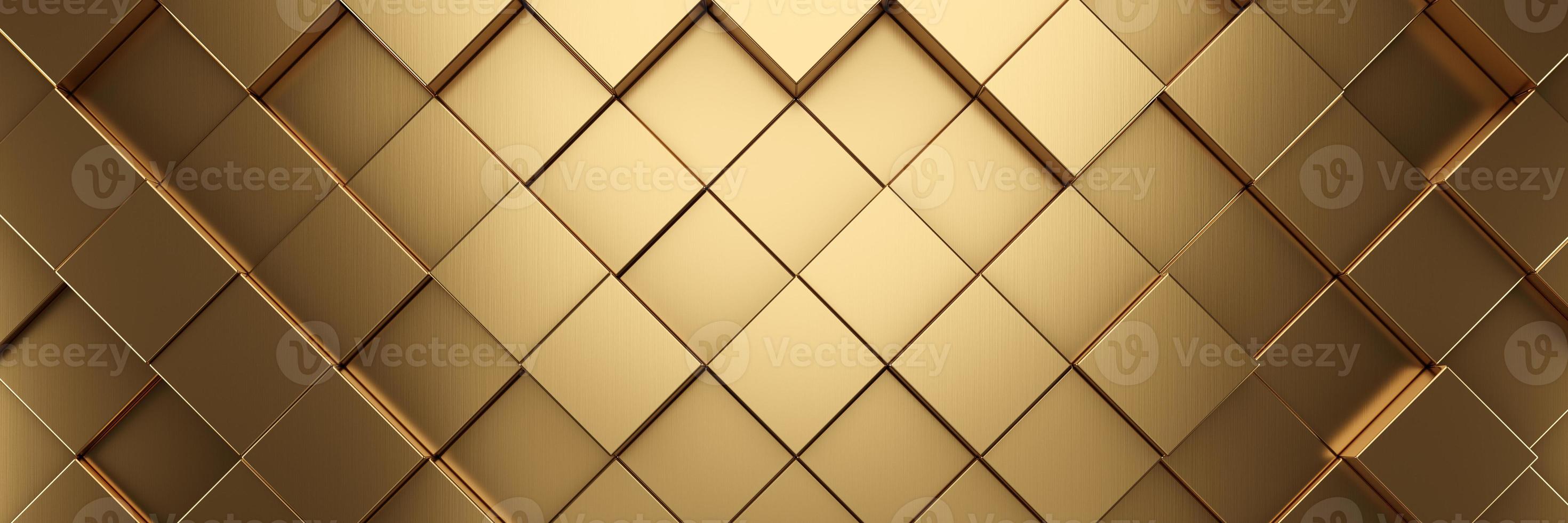 Futuristic gold hexagonal texture background. 3d rendering photo