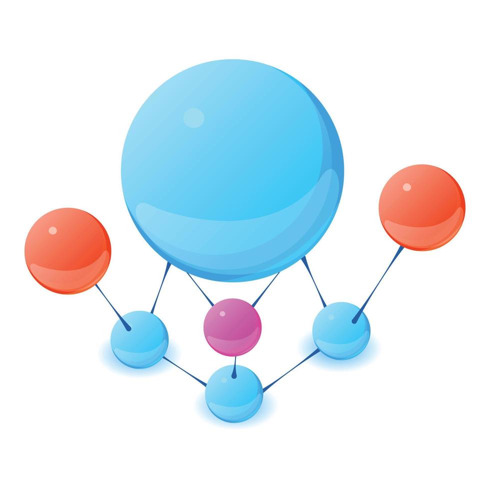 Molecule model icon, isometric style vector