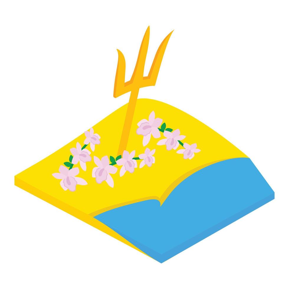 Beach holiday icon, isometric style vector