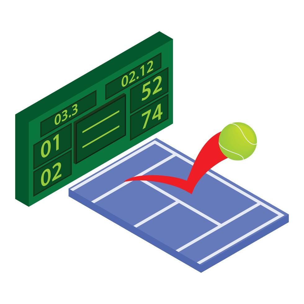 icono del torneo de tenis, estilo isométrico vector